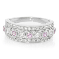 Pinkfarbener Ceylon-Saphir-Silberring
