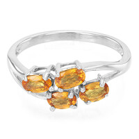 Oranger Saphir-Silberring