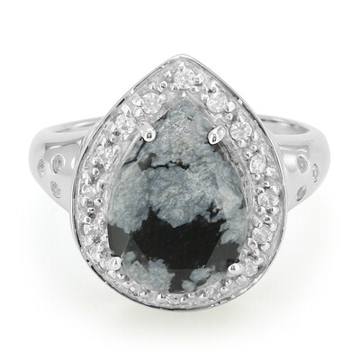 Schneeflocken-Obsidian-Silberring