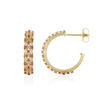 Pinkfarbener Saphir-Goldohrringe (Ornaments by de Melo)