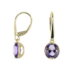 Amethyst-Goldohrringe