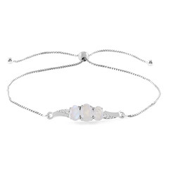 Regenbogen-Mondstein-Silberarmband