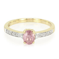 Nicht erhitzter Padparadscha-Saphir-Goldring