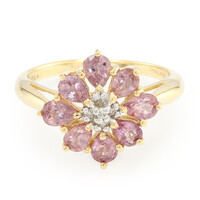 Nicht erhitzter Padparadscha-Saphir-Goldring (AMAYANI)