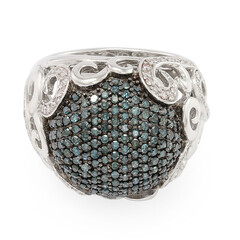 Blauer Diamant-Silberring