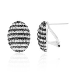 Schwarzer Diamant-Goldohrringe