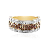 Roter I2 Diamant-Silberring
