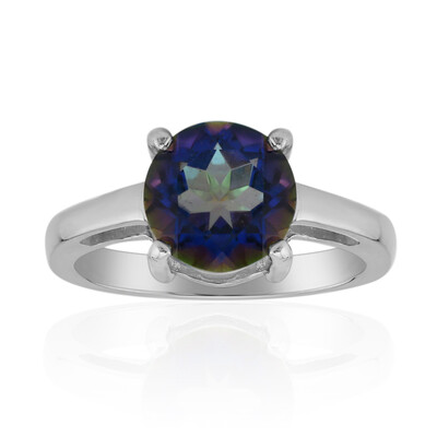Blauer Mystik-Quarz-Silberring