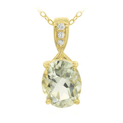 Grüner Amethyst-Silberhalskette
