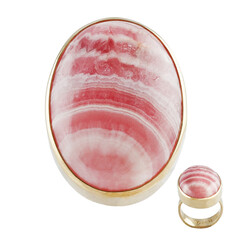 Rhodochrosit-Silberring (Bali Barong)