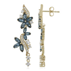 Londonblauer Topas-Goldohrringe (Adela Gold)
