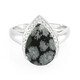 Schneeflocken-Obsidian-Silberring