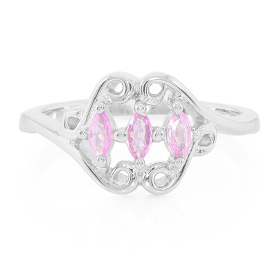 Pinkfarbener Ceylon-Saphir-Silberring