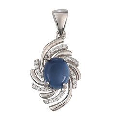 Blauer Opal-Silberanhänger