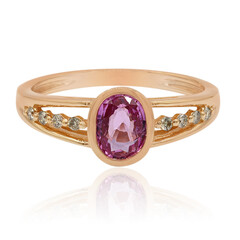 Pinkfarbener Saphir-Goldring