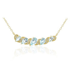 Himmelblauer Topas-Silbercollier