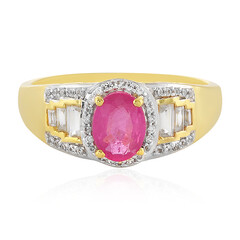 Pinkfarbener Madagaskar-Saphir-Silberring