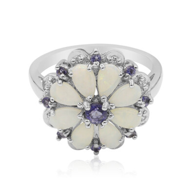 Weißer Opal-Silberring
