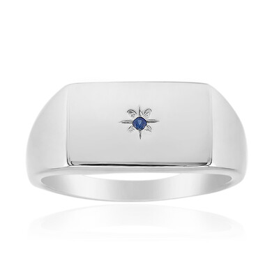 Blauer Saphir-Silberring