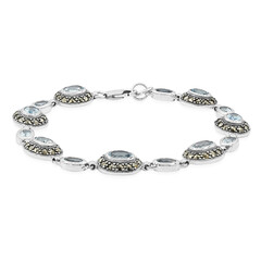 Himmelblauer Topas-Silberarmband