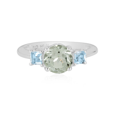 Grüner Amethyst-Silberring