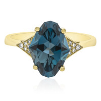 Londonblauer Topas-Goldring
