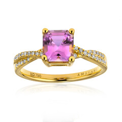 Pinkfarbener Diaspor-Goldring (AMAYANI)