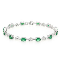Sambia-Smaragd-Silberarmband