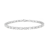 Weißer Topas-Silberarmband