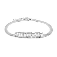Weißer Topas-Silberarmband