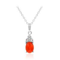 Äthiopischer Roter Opal-Silberhalskette