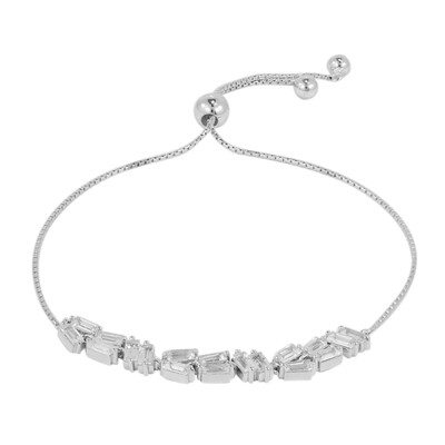 Weißer Topas-Silberarmband
