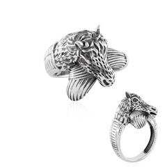Roter I3 Diamant-Silberring