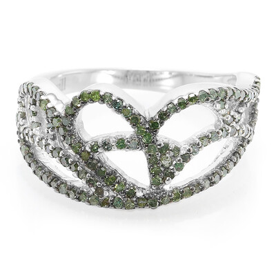 Fancy-Diamant-Silberring