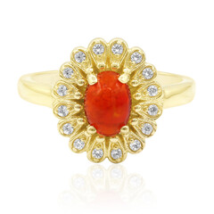 Äthiopischer Roter Opal-Silberring