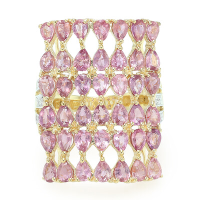 Nicht erhitzter Padparadscha-Saphir-Goldring (AMAYANI)