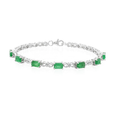 Sambia-Smaragd-Silberarmband