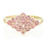 Nicht erhitzter Padparadscha-Saphir-Goldring (AMAYANI)