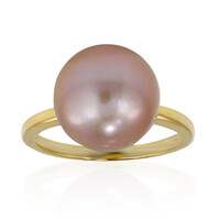 Pinkfarbene Ming-Perlen-Goldring (TPC)