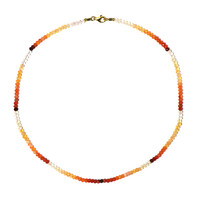 Mexikanischer Feueropal-Silberhalskette (Riya)