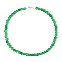 Grüner Onyx-Silberhalskette
