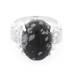 Schneeflocken-Obsidian-Silberring