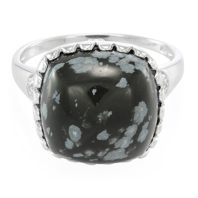Schneeflocken-Obsidian-Silberring