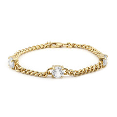 Weißer Topas-Silberarmband