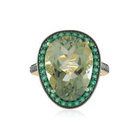 Grüner Amethyst-Silberring