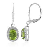 Burmesischer Peridot-Silberohrringe