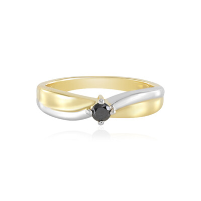 Schwarzer Brillant-Silberring
