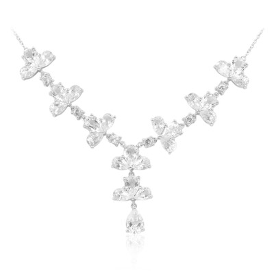Weißer Topas-Silbercollier
