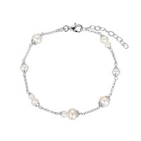 Süßwasserzuchtperlen-Silberarmband