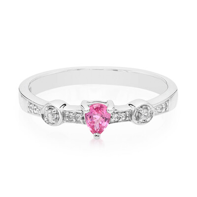 Padparadscha-Saphir-Silberring